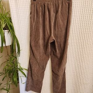Alia Vintage Brown/Beige Corduroy Stretch Pull On Pants Size Medium